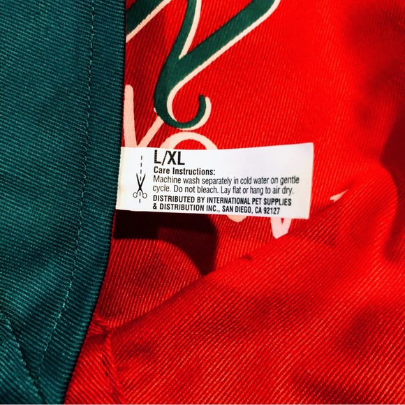 NEW Red & Green Pet Bandana Reversible Naughty or Nice L/XL - Picture 5 of 8